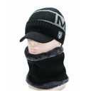 Gorro Grueso De Punto Con Bufanda Para Exteriores