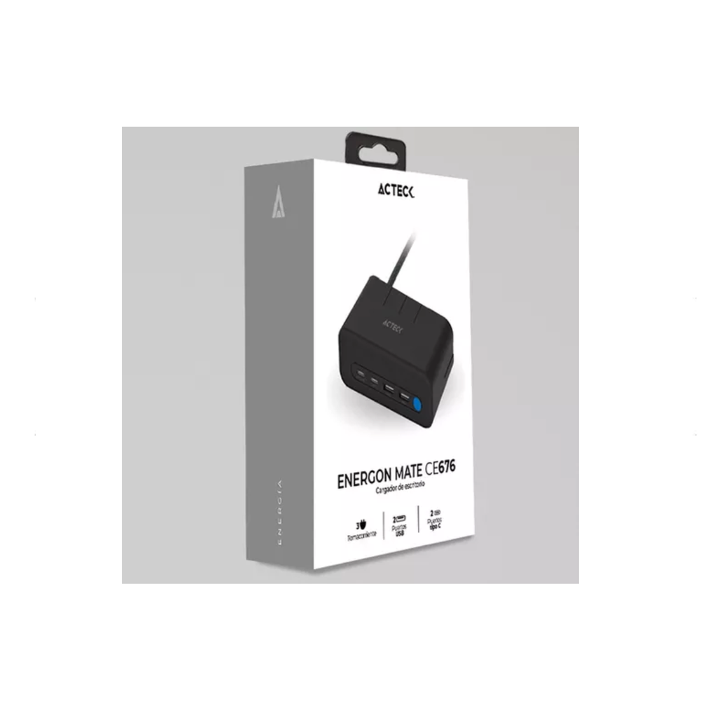 Cargador De Escritorio Acteck Energon Mate Blanco Ce676 Drop