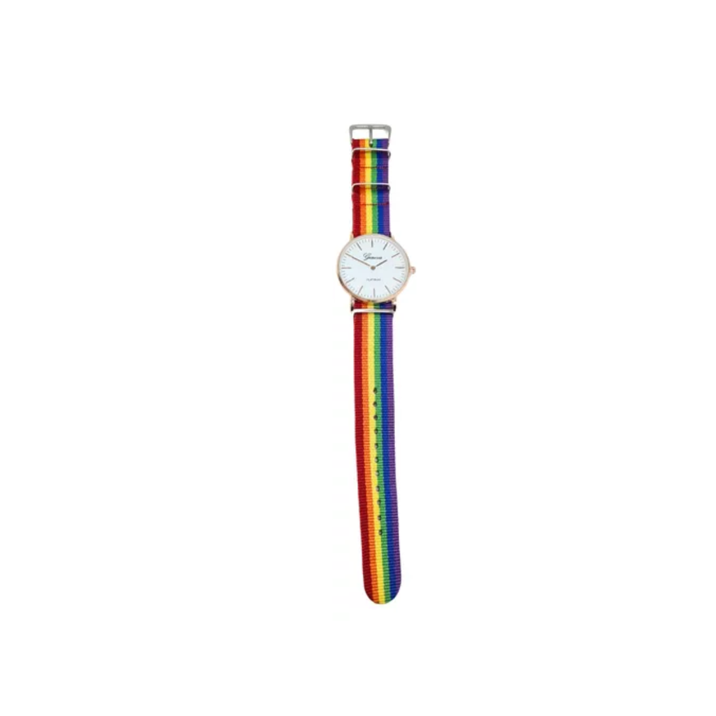Reloj Análogo Orgullo Lgbt 38mm Sin Segundero Arcoíris