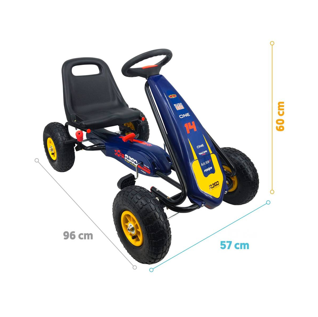 Carrito Montable Pedales Tipo Kart Con Llantas Inflables Drop
