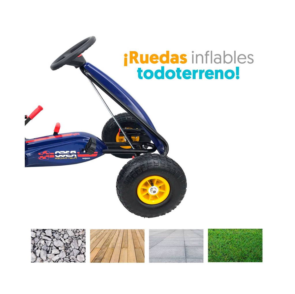 Carrito Montable Pedales Tipo Kart Con Llantas Inflables Drop