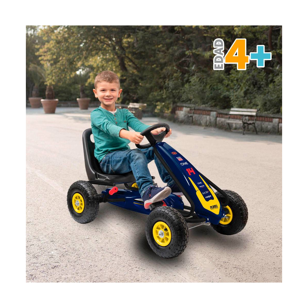 Carrito Montable Pedales Tipo Kart Con Llantas Inflables Drop