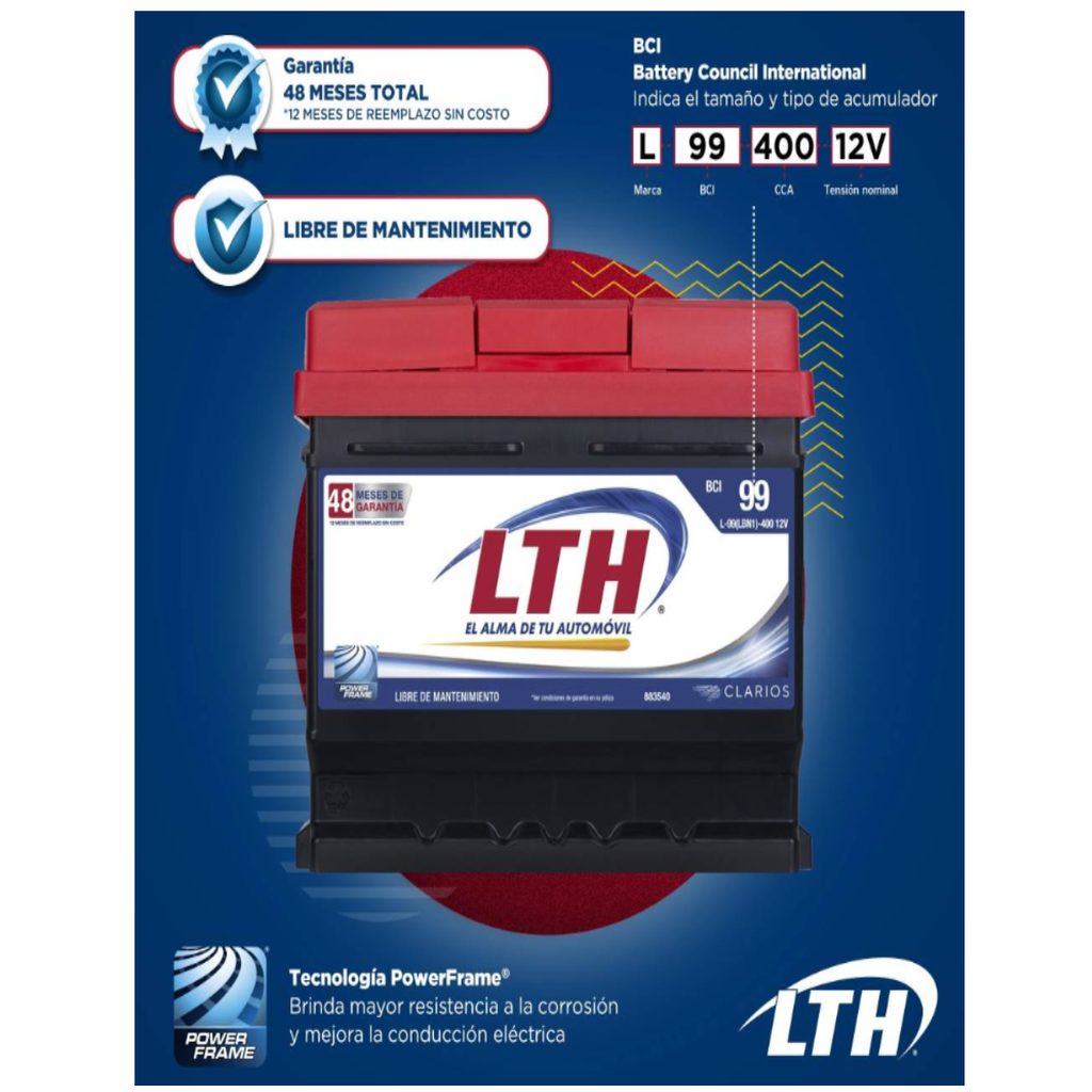 Batería para Auto LTH L-99(LBN1)-400 Drop