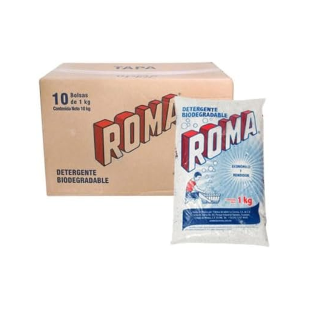 Caja De Detergente Roma SG-1 10 Bolsas  De 1 Kilo Drop