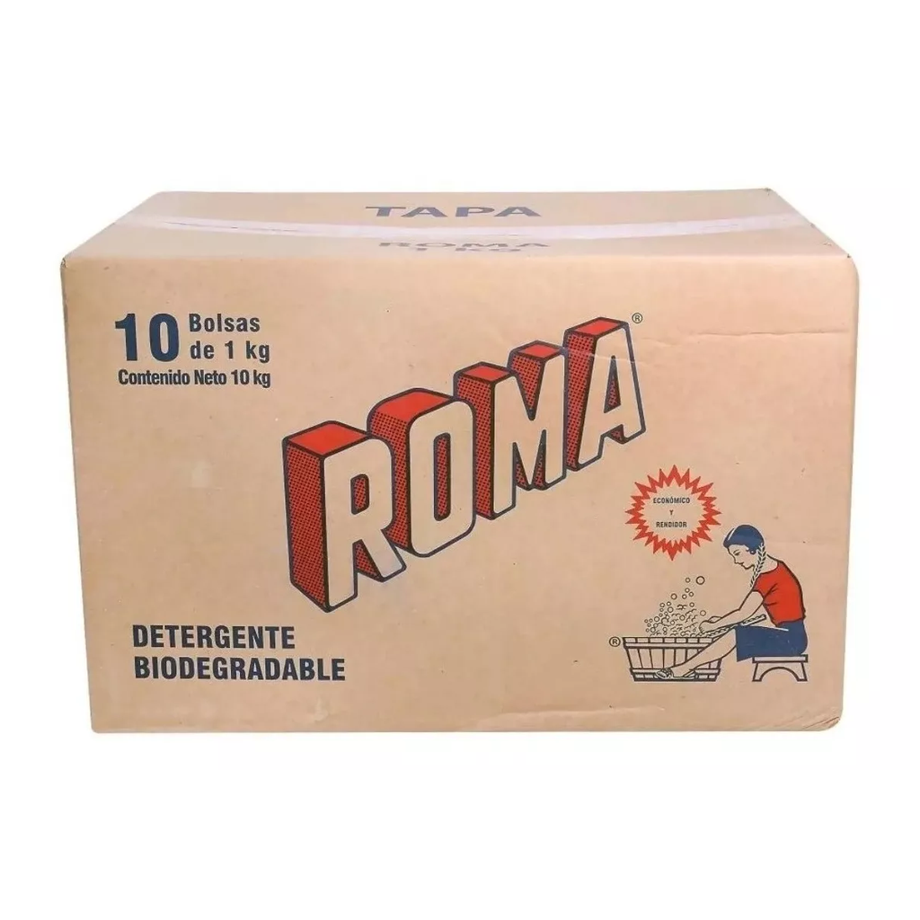 Caja De Detergente Roma SG-1 10 Bolsas  De 1 Kilo Drop