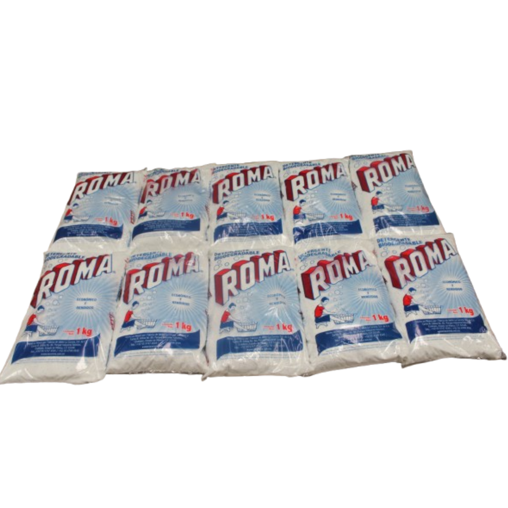 Caja De Detergente Polvo Roma 10 Bolsas De 1 Kilo Drop
