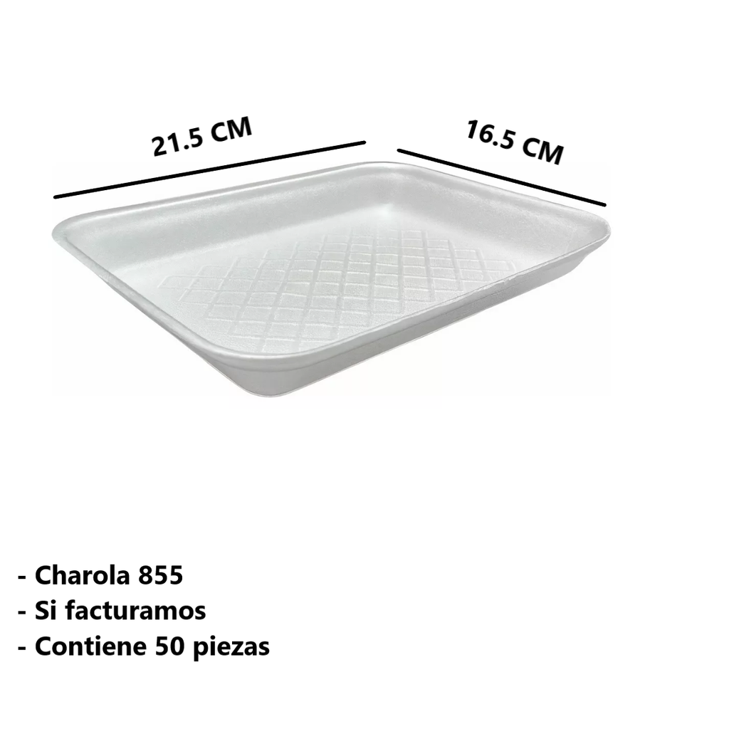 Charola 50 Piezas Modelo 855 Plato Desechable Drop