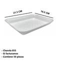 Charola 50 Piezas Modelo 855 Plato Desechable Drop