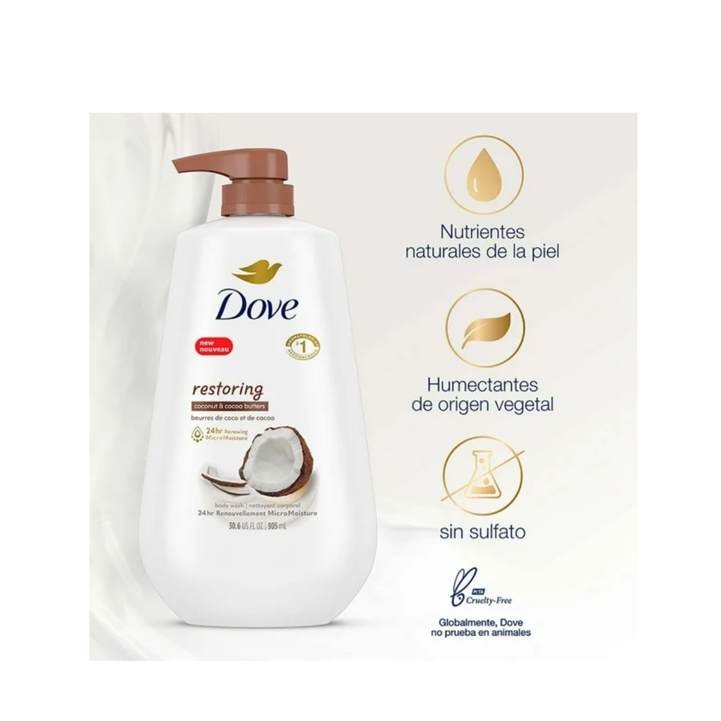 Jabón Líquido Corporal Dove Coco 905 Ml Drop