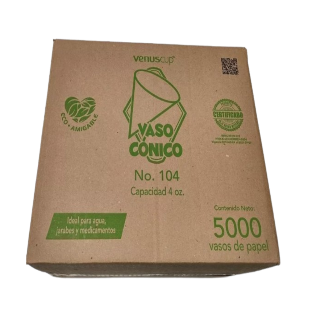 Vaso Cónico #104 Marca Venus 5,000 Pzas. Drop