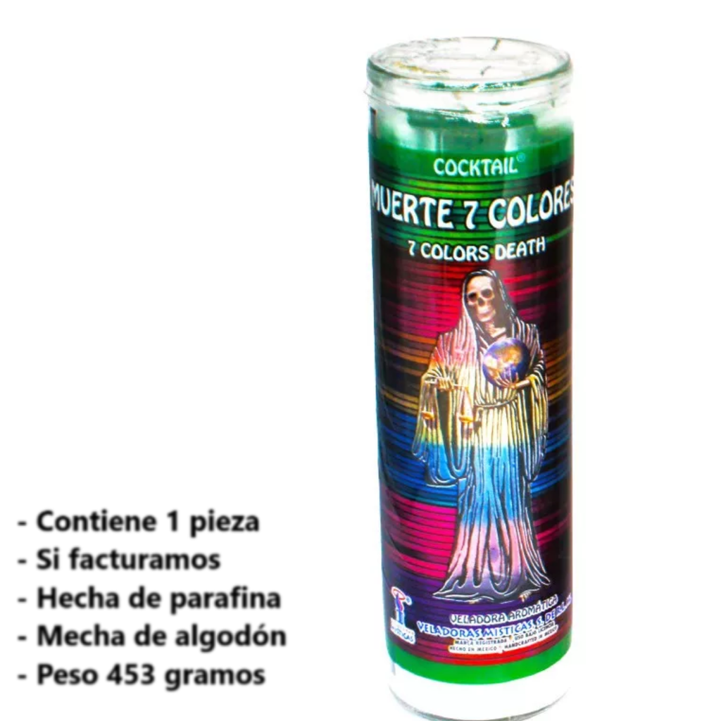 Muerte 7 Colores Cocktail Veladora Mistica 2195