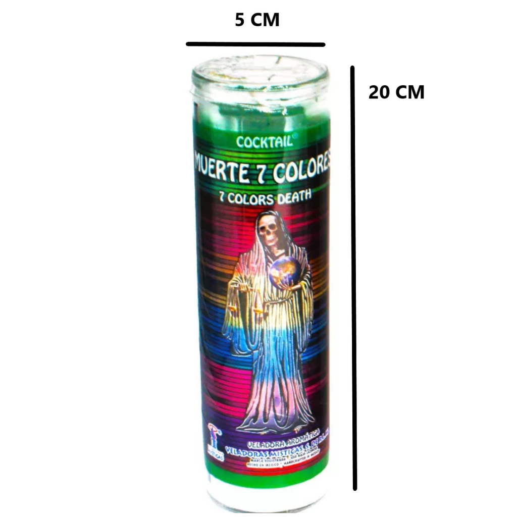 Muerte 7 Colores Cocktail Veladora Mistica 2195