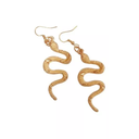 Aretes Largos En Forma De Serpiente Dorados