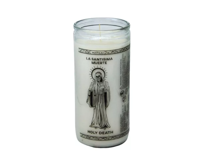 La Santisima Muerte 14 Dias Blanca Veladora Mistica 5040