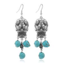 Arete De Calavera Con Perlas Azules