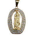 Collar Acero Inoxidable De Virgen De Guadalupe Con Piedras