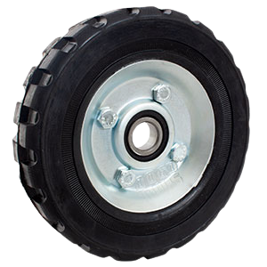 Rueda De Hule Para Diablito 6" Con Balero Sencillo Y Diametro De Flecha 17mm DogoTuls