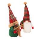 Figuras de osos de cereza de peluche Decoraciones navideñas a cuadros hecho a mano