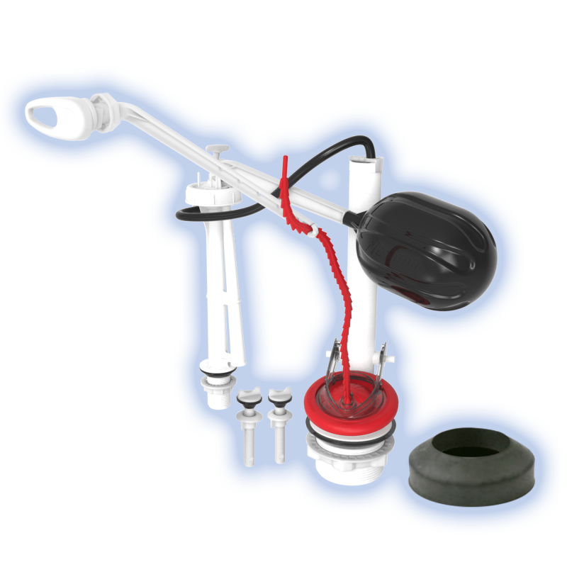 Juego De Herrajes Maxtor 2703 Blanco Con Empaque Esponjoso Con Válvula De Admisión De 8.5" Y Válvula De Descarga De 2"