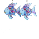 Arete De Pescado Con Escamas De Colores