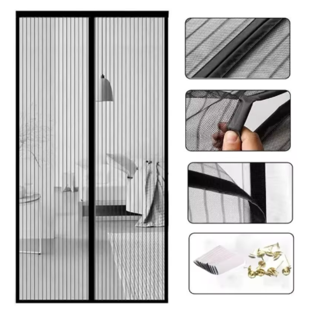 Mosquitero De Puerta Magnética Reforzado Cierre Automático