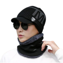 Gorro Grueso De Punto Con Bufanda Para Exteriores