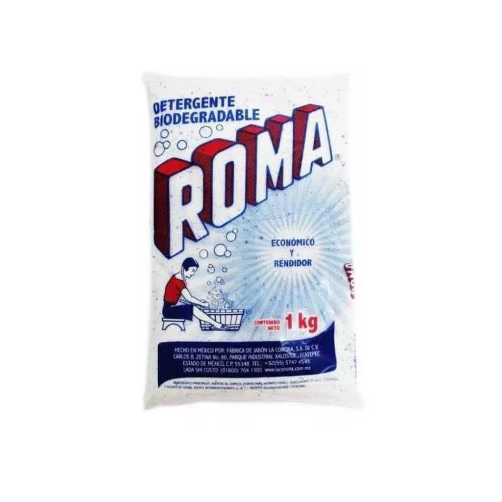 Caja De Detergente Polvo Roma 10 Bolsas De 1 Kilo Drop