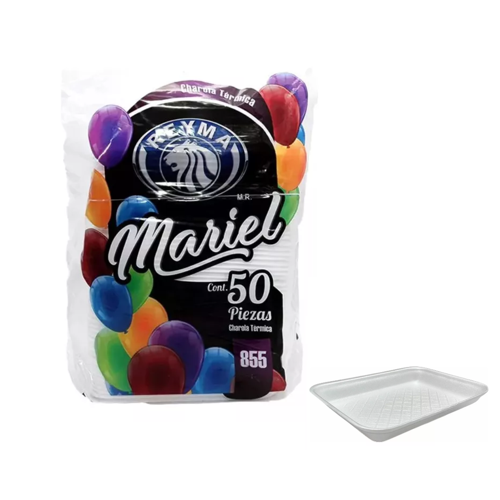 Charola 50 Piezas Modelo 855 Plato Desechable Drop