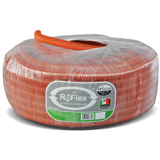 [610PC34OR] Poliducto corrugado NexFlex 3/4" con guia(Naranja) 50 mts
