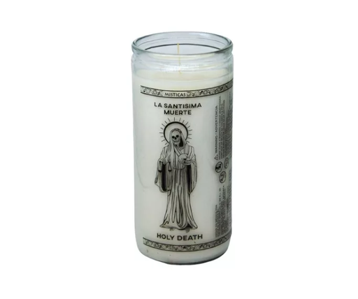 [M5040] La Santisima Muerte 14 Dias Blanca Veladora Mistica 5040