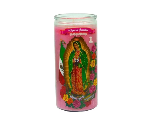 [M5042] Virgen Guadalupe Religiosa 14 Dias Rosa Veladora Aromática  5042