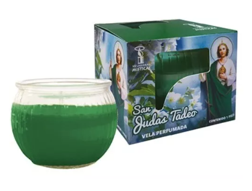 [M0331] San Judas Tadeo Roma Verde Veladora Mistica 0331