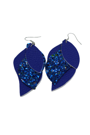[AreteDeHoja] Arete De Hoja Brilloso Diferentes Colores AZUL