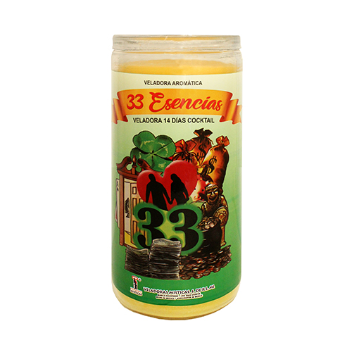 [M7558] 33 Escencias Amarillo 14 dias Veladora Mistica 7558 Aromática