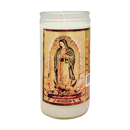 [M5103] Virgen Guadalupe 14 dias Blanca Veladora Mistica 5103