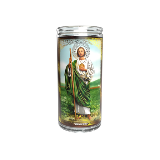 [M5104] San Judas Linea Oro 14 dias Blanca Veladora Mistica 5104