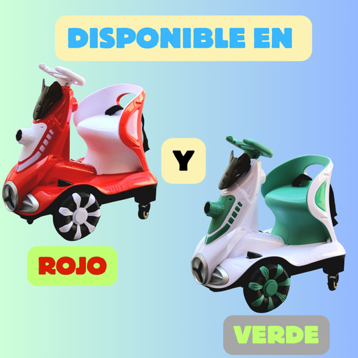 Moto Eléctrica Para Niños Con Burbujas Y Rotación 360°