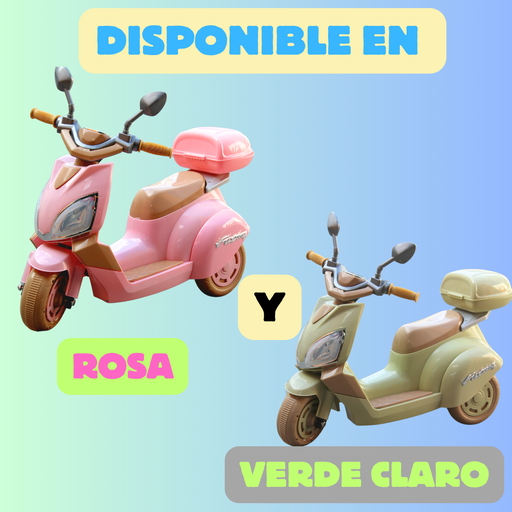 Moto Eléctrica Para Niños Con 3 Llantas Y Manejo Fácil