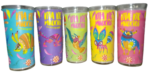 Veladora Dia De Muertos Jaibolera Mixta Alebrijes