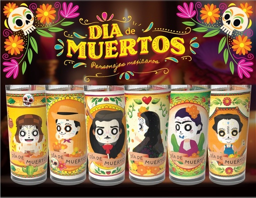 VELADORA JAIBOLERA PERSONAJES DE CALAVERAS