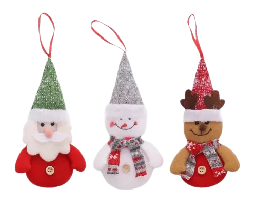 [ACOL3PZ] Adornos Colgantes Reno Santa Claus Mono Nieve Arbol Navidad