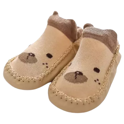 [Zapatitos Tipo Pantuflas Oso cafe] Zapatitos Para Niña Y Niños Unisex ! Tipo Pantuflas ! Osito