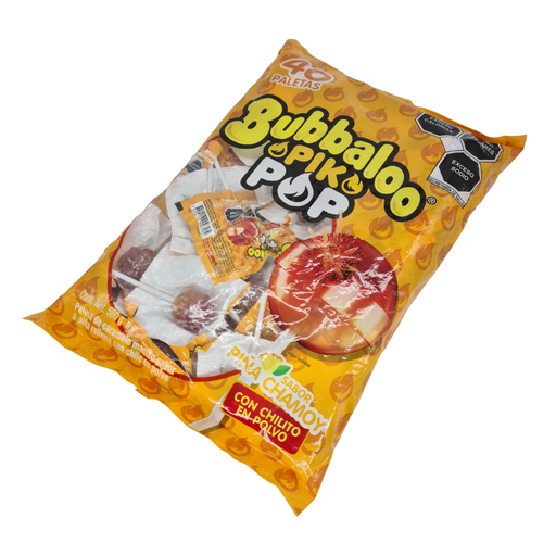 [BUBBAPP40] Bubbaloo Paleta Pikpop Piña 40 Piezas