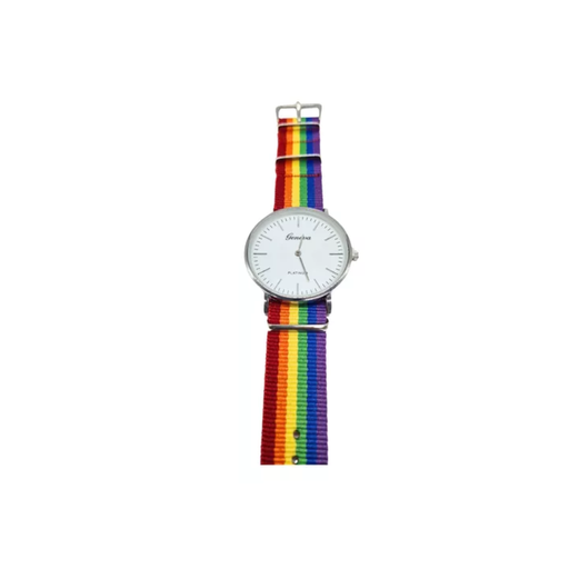 Reloj Análogo Orgullo Lgbt 38mm Sin Segundero Arcoíris