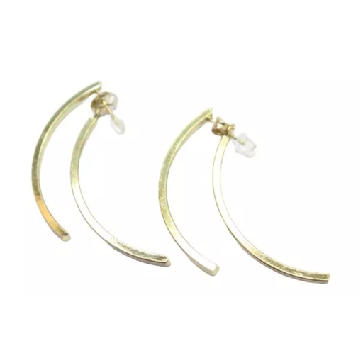 [AretesLunaDorados] Aretes Tipo Luna Dorados De Acero Inoxidable