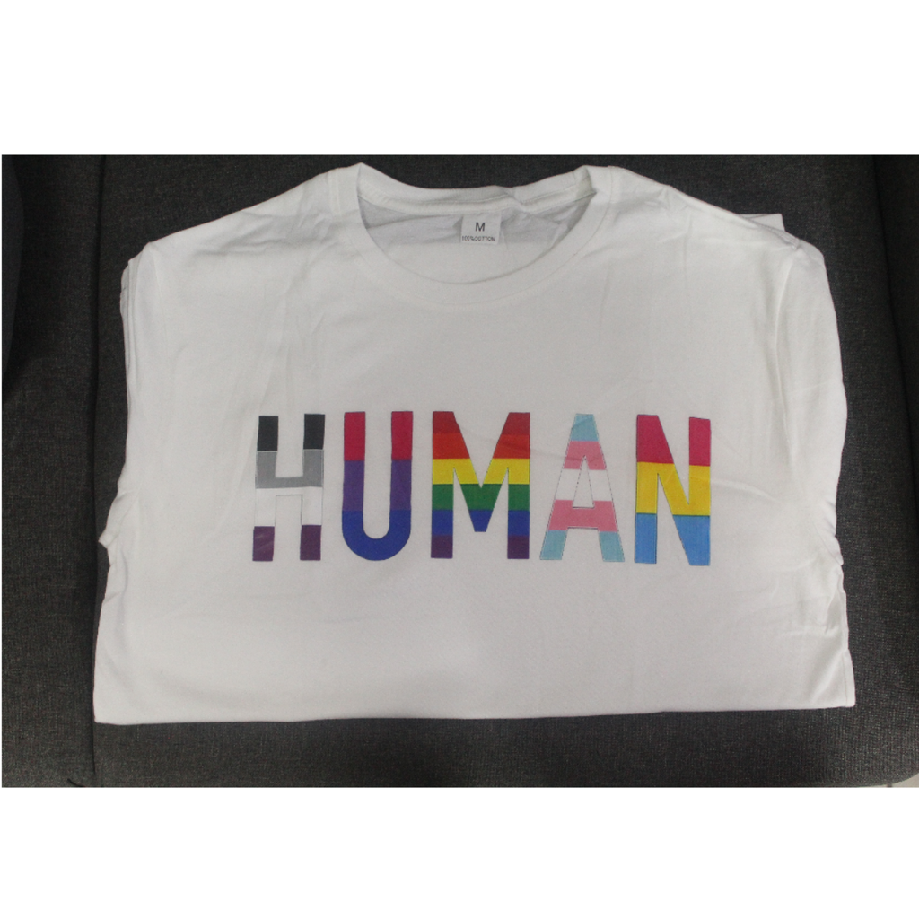 Camisa Gay Lgbt Arcoíris Pride Orgullo Human Blanca