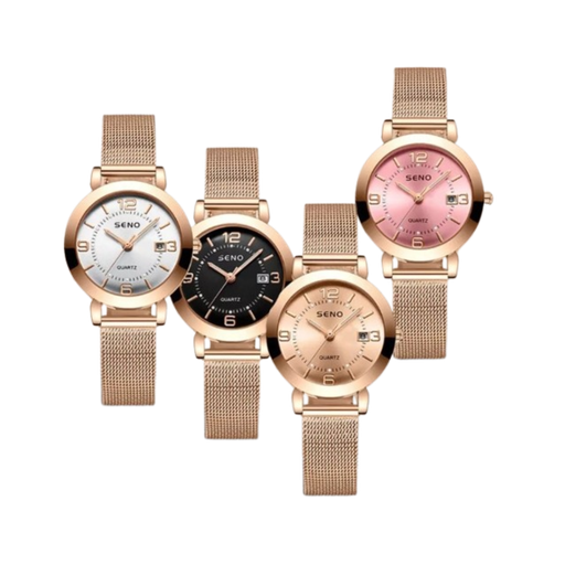 Reloj De Cuarzo Marca Seno Correa De Malla Para Mujer