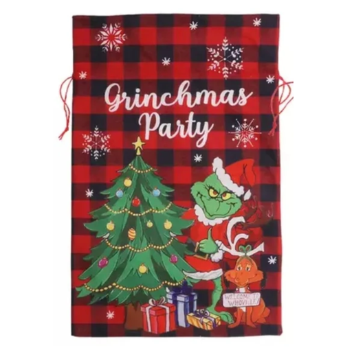 [COSNAGNCH] Costal Navideño Tipo Morral Para Regalos Grinchmas Party