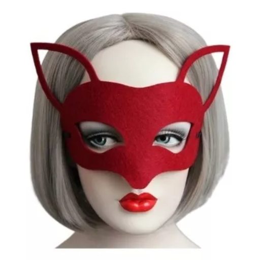 [MAC-RZ] Máscara Sexy De Media Cara De Zorro Cosplay Rojo