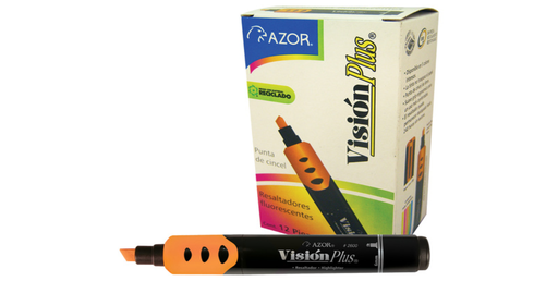 [541] Marcador Resaltador  Fluorescente Naranja 12 Pzas Drop 009